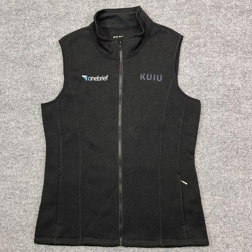 KUIU Base Camp Vest Womens Large Black High Loft Sweater Fleece Full Zip Outdoor
